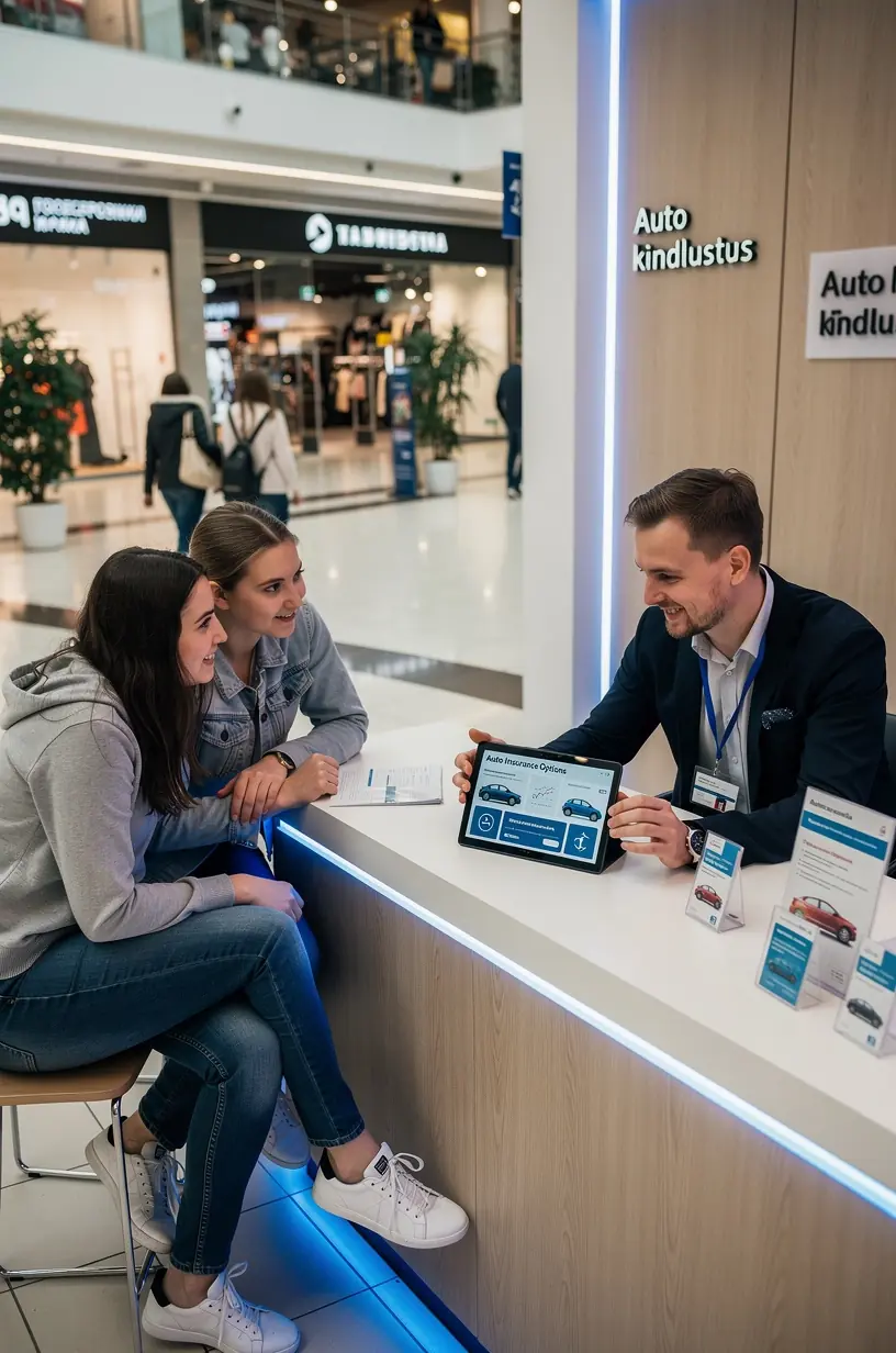 Rahulik keskkond, kus autojuhid saavad isiklikku tuge ja selgitusi kindlustuse valimisel